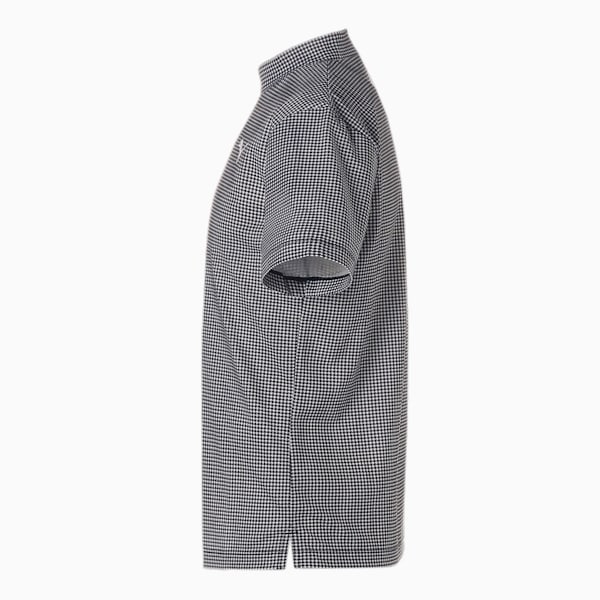 メンズ ゴルフ HOUNDTOOTH グラフィック 半袖 モックネック ポロシャツ, PUMA Black, extralarge-JPN