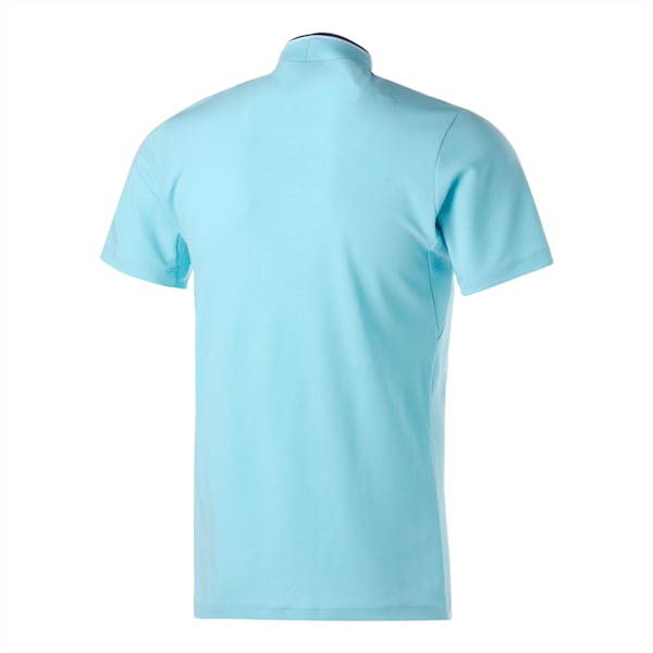 メンズ ゴルフ リブ襟 半袖 モックネック シャツ, Tropical Aqua
