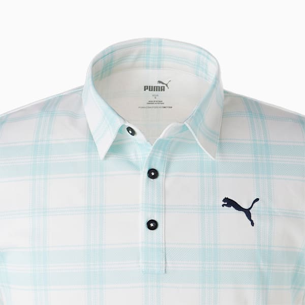 メンズ ゴルフ PLAID グラフィック 半袖 ポロシャツ, Tropical Aqua, extralarge-JPN