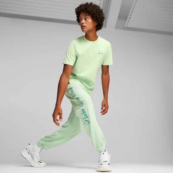PUMA x PALM TREE CREW Men's Graphic Tee, Light Mint, extralarge