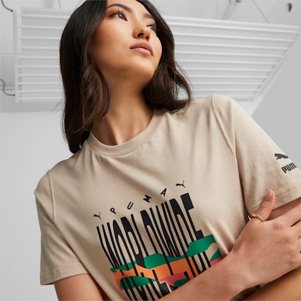 Camiseta estampada PUMA Worldwide para hombre, Granola