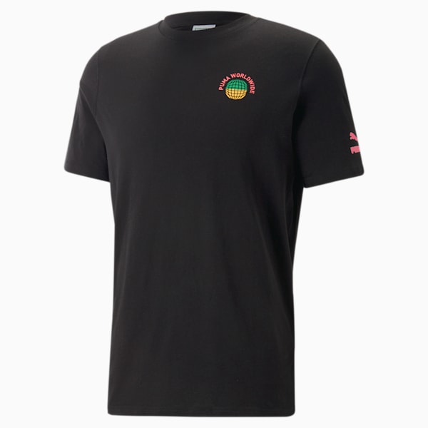 Worldwide Graphic Regular Fit T-Shirt, PUMA Black, extralarge-IND