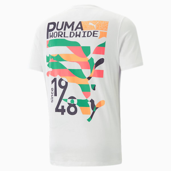 Puma Worldwide Graphic Unisex Regular Fit T-Shirt, PUMA White, extralarge-IND