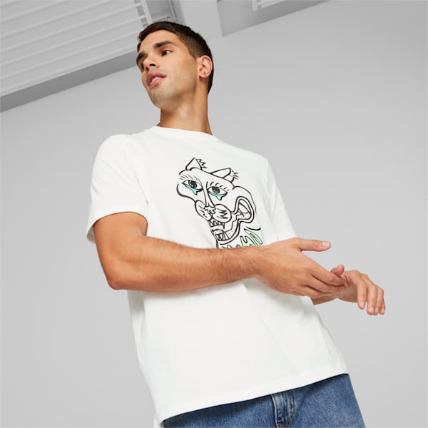 GRAPHICS Crying Cat Men's Regular Fit T-Shirt, PUMA White, extralarge-IND