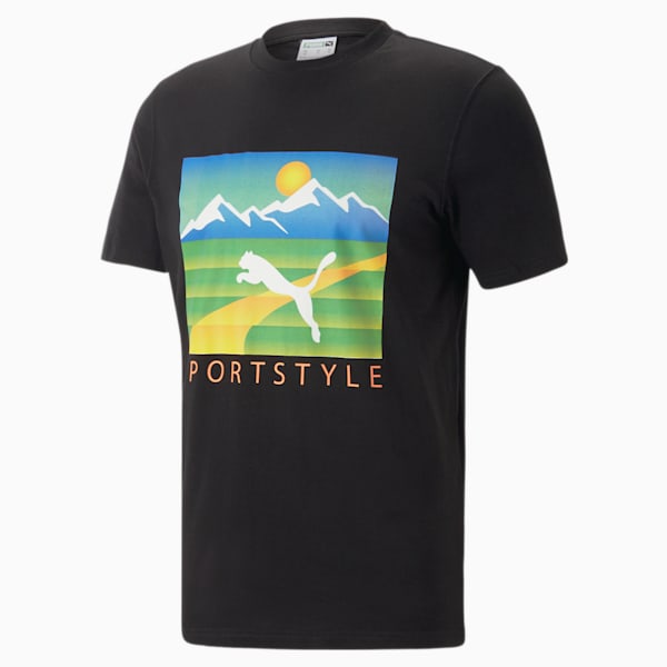 Outdoor Cat Graphic Men's Tee, PUMA Black, extralarge