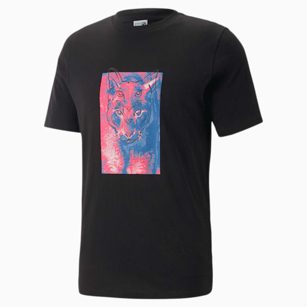 Camiseta estampada Mirage Cat para hombre, PUMA Black, extralarge