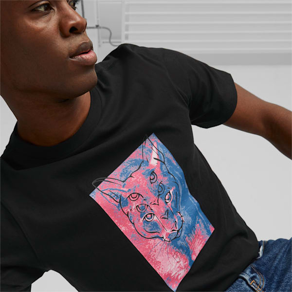 GRAPHICS Mirage Cat Men's Regular Fit T-Shirt, PUMA Black, extralarge-IND