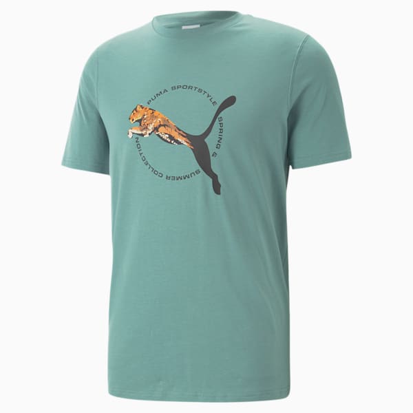 Real Cat Graphic Men's Tee, Adriatic, extralarge