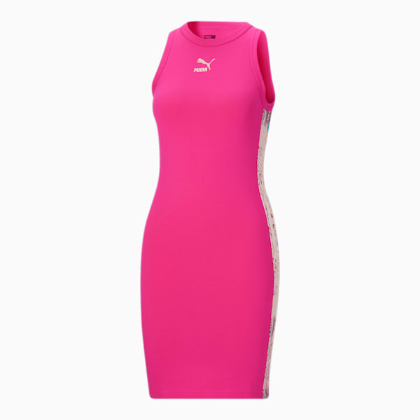 Iconic T7 Artisan Women's Tank Dress, Glowing Pink-Artisan AOP