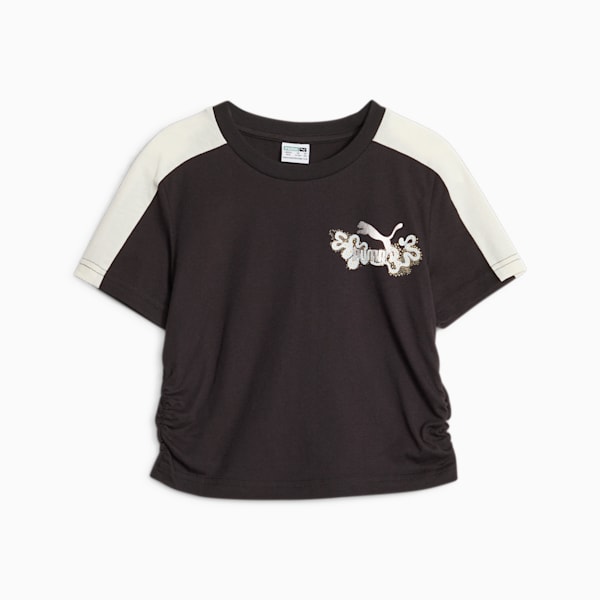 T7 Flower Youth T-shirt, PUMA Black, extralarge-IND