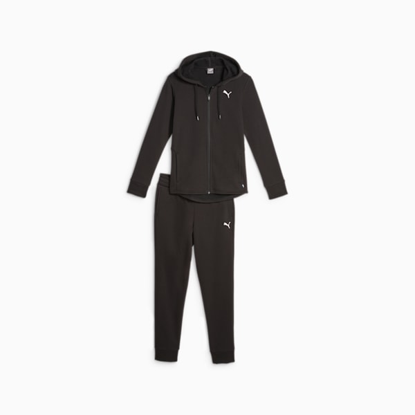 ウィメンズ クラシック フーデッド トラックスーツ 上下セット 裏起毛, PUMA Black, extralarge-JPN