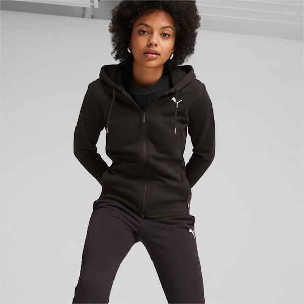 ウィメンズ クラシック フーデッド トラックスーツ 上下セット 裏起毛, PUMA Black, extralarge-JPN