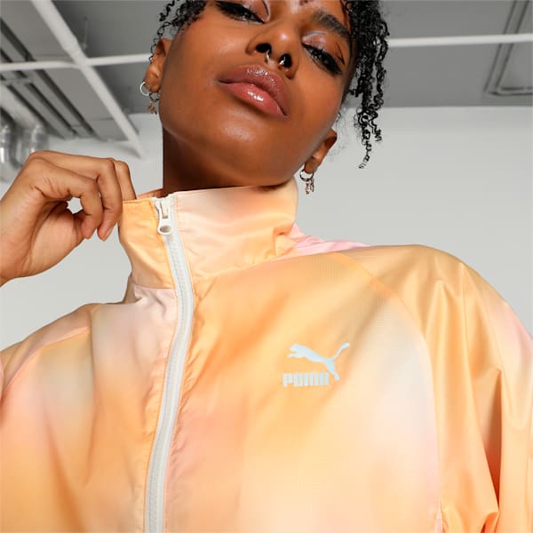Classics Printed Women's Woven Jacket, Flaxen, extralarge-IND