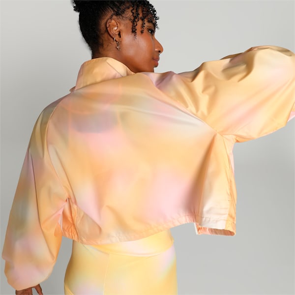 Classics Printed Women's Woven Jacket, Flaxen, extralarge-IND