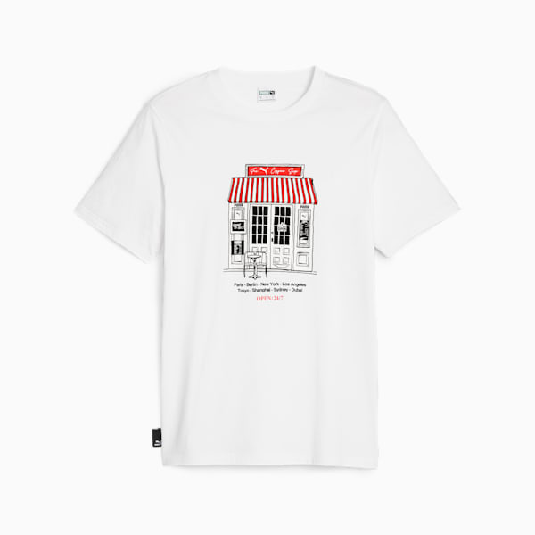 Café PUMA Men's Graphic Tee, PUMA White, extralarge