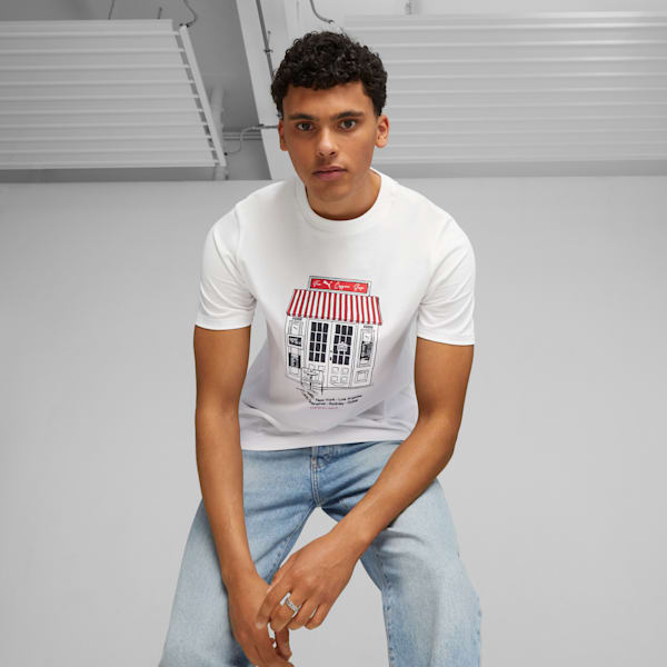 Café PUMA Men's Graphic Tee, PUMA White, extralarge