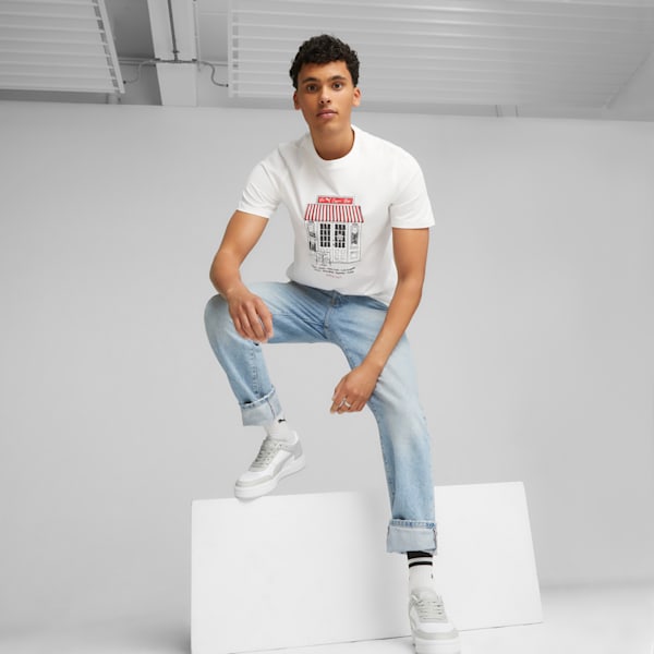 Café PUMA Men's Graphic Tee, PUMA White, extralarge