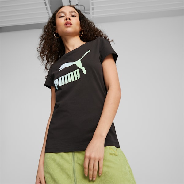 t-shirt à logo Classics Infill Femme, PUMA Black-beach days, extralarge