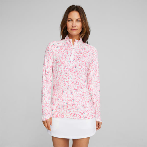 YouV Mariposa Women's Golf Quarter-zip, Strawberry Burst-Bold Blue, extralarge-GBR