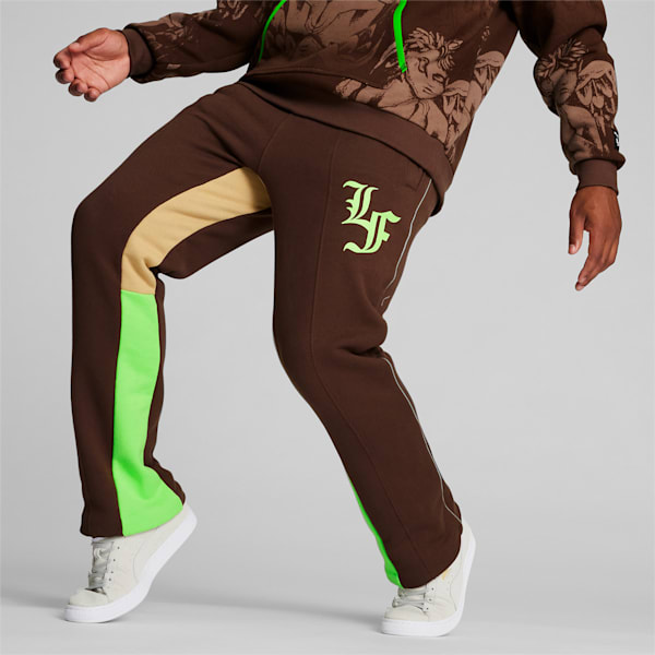 Pantalon d'entrainement PUMA HOOPS x LAFRANCÉ Homme, Chestnut Brown-Sand Dune-Green Gecko, extralarge
