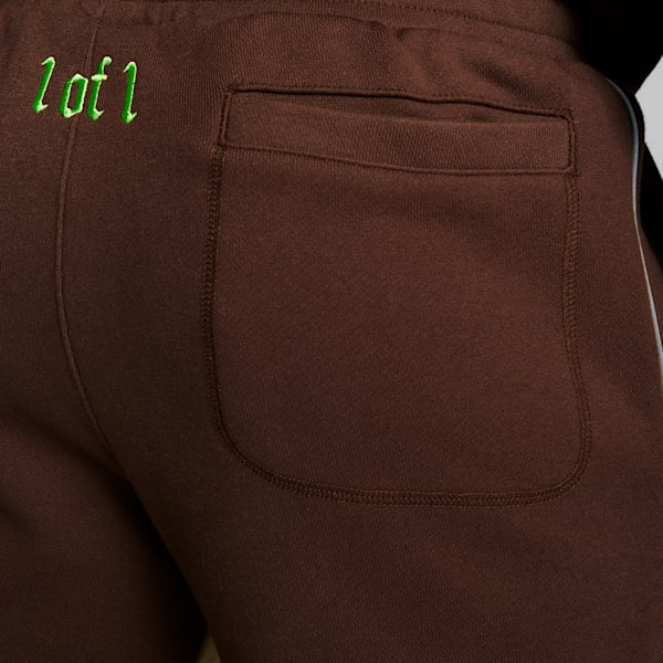 Pantalon d'entrainement PUMA HOOPS x LAFRANCÉ Homme, Chestnut Brown-Sand Dune-Green Gecko, extralarge