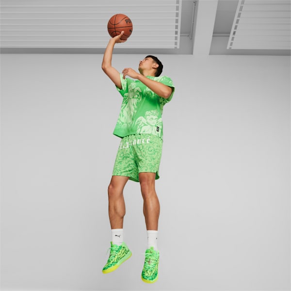 メンズ バスケットボール HOOPS x LAFRANCE AOP ショーツ, Green Gecko-PUMA Green, extralarge-JPN