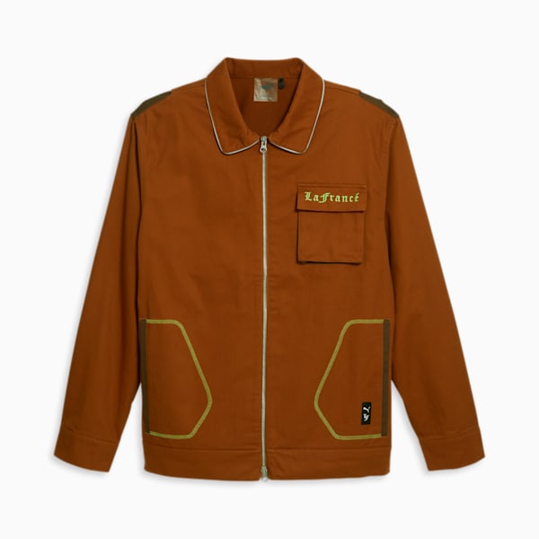 PUMA HOOPS x LAFRANCÉ Men's Work Jacket, Teak-Chestnut Brown, extralarge-GBR