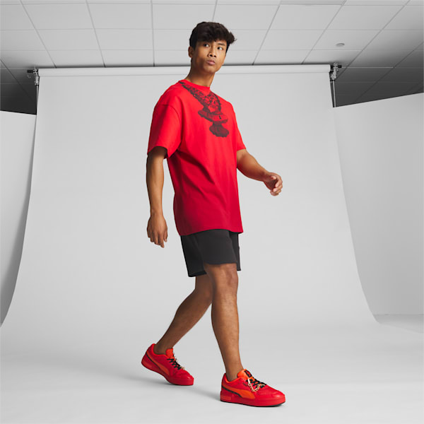 メンズ バスケットボール HOOPS x LAFRANCE ホリデイ Tシャツ, For All Time Red, extralarge-AUS