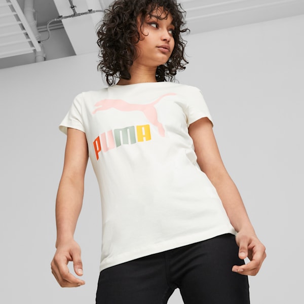 Playera con logotipo Mujer CLASSICS, Warm White, extralarge