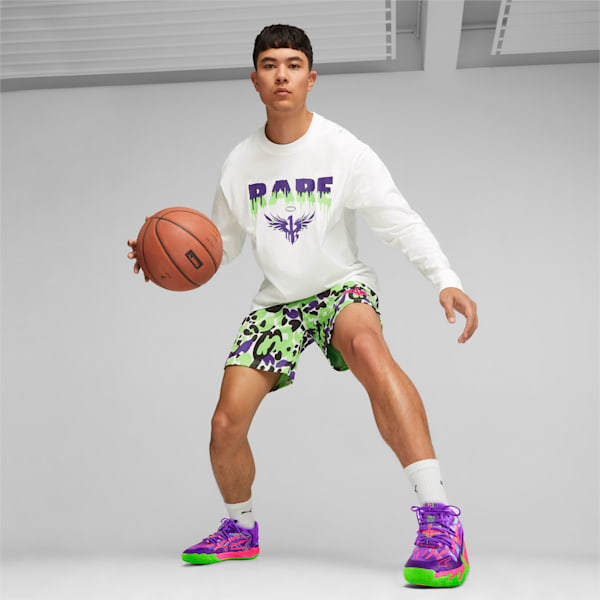 MELO x TOXIC Men's Basketball Shorts, Green Gecko, extralarge-AUS