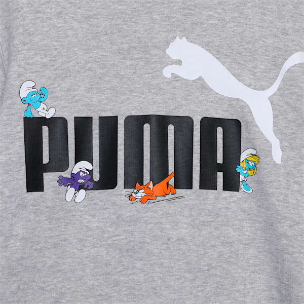 PUMA x THE SMURFS Kids' Hoodie, Light Gray Heather, extralarge-IND