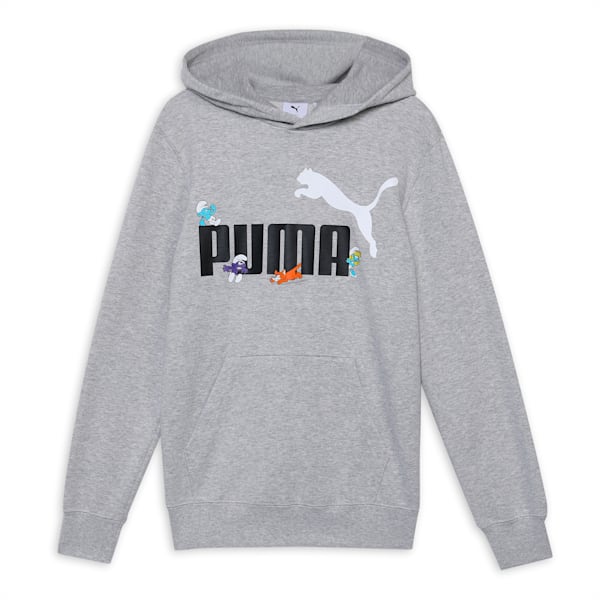 PUMA x THE SMURFS Kids' Hoodie, Light Gray Heather, extralarge-IND