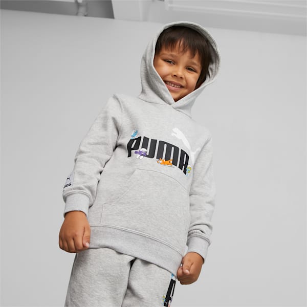 PUMA X THE SMURFS Kids' Hoodie in Gray size 7-8Y