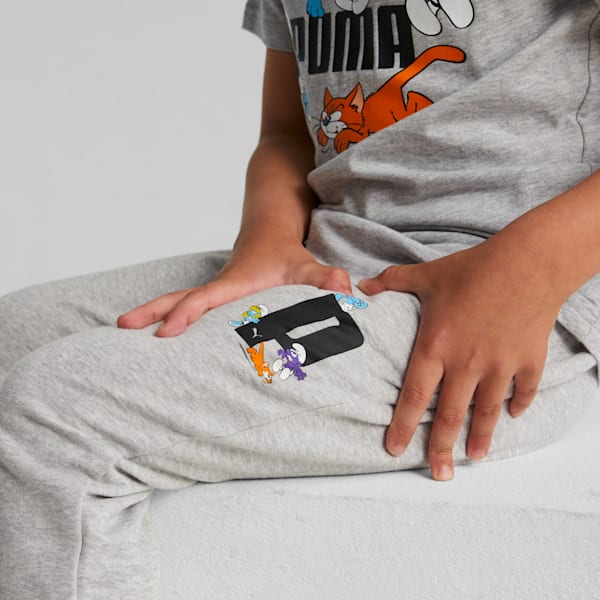 Pants Infantiles PUMA x LOS PITUFOS, Light Gray Heather, extralarge