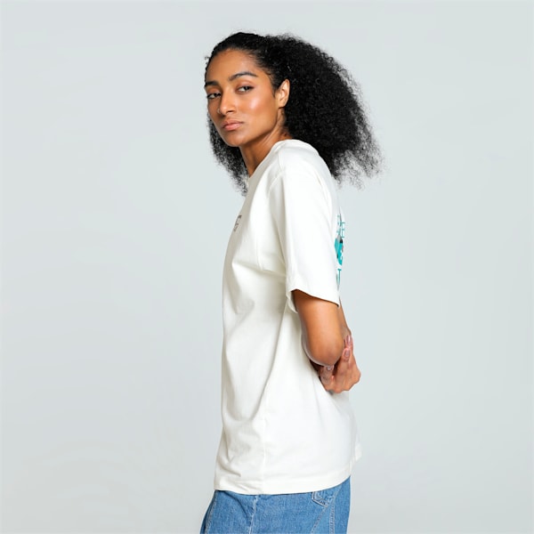 DOWNTOWN Women's Relaxed Graphic Tee, Warm White, extralarge-IND