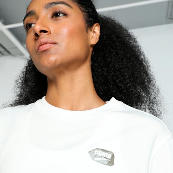 DOWNTOWN Women's Relaxed Graphic Tee, Warm White, extralarge-IND
