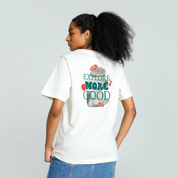 DOWNTOWN Women's Relaxed Graphic Tee, Warm White, extralarge-IND