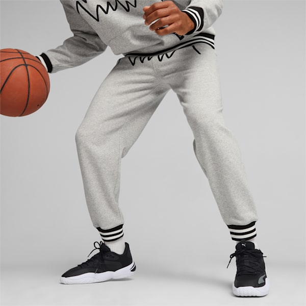 Franchise Core Men's Basketball Sweat Pants, Light Gray Heather-PUMA Black, extralarge-AUS