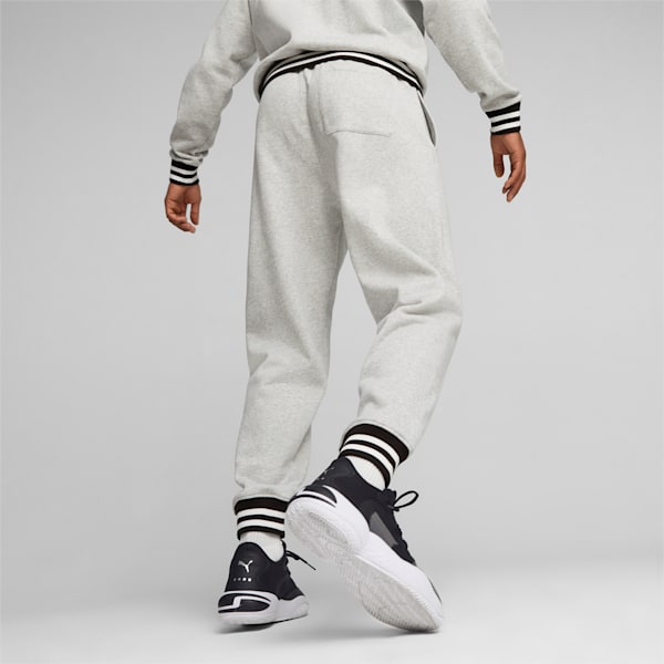 Franchise Core Men's Basketball Sweat Pants, Light Gray Heather-PUMA Black, extralarge-IND
