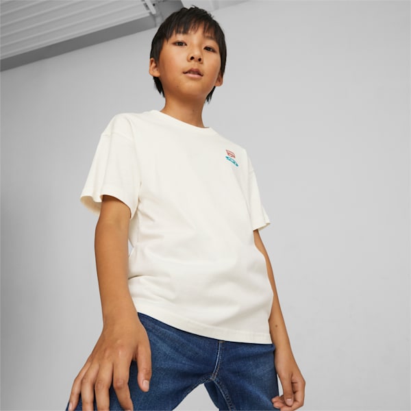 Camiseta estampada DOWNTOWN para jóvenes, Warm White, extralarge