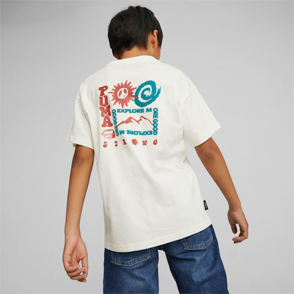 DOWNTOWN Big Kids' Graphic Tee, Warm White, extralarge