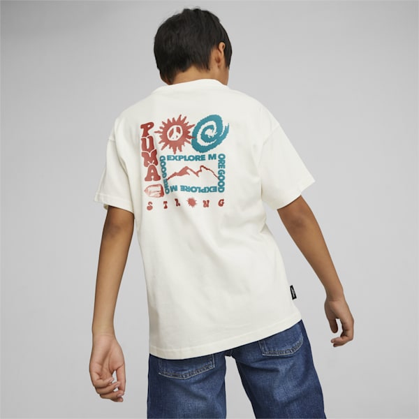 DOWNTOWN Boys' Graphic Tee, Warm White, extralarge