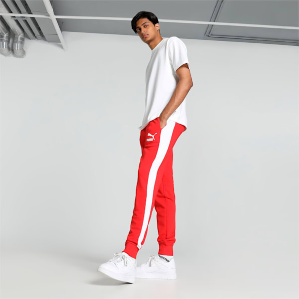 Iconic T7 Slim Fit Mens Track Pants, High Risk Red, extralarge-IND
