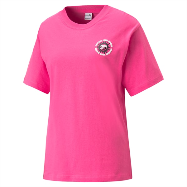 DOWNTOWN Graphic Relaxed Fit Women's Relaxed Fit T-Shirt, Glowing Pink, extralarge-IND