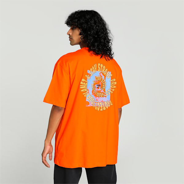 DOWNTOWN Graphic Men's Relaxed Fit T-Shirt, Cayenne Pepper, extralarge-IND