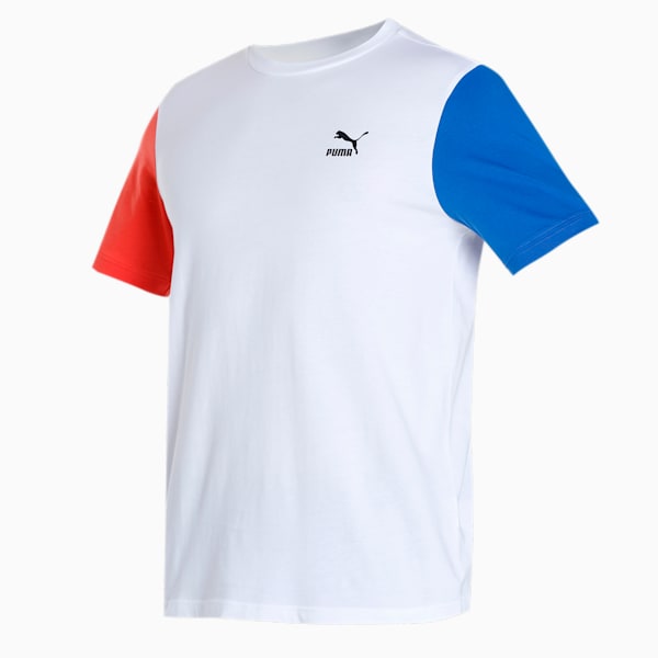 Classics Block Regular Fit Mens T-Shirt, PUMA White-Royal Sapphire, extralarge-IND
