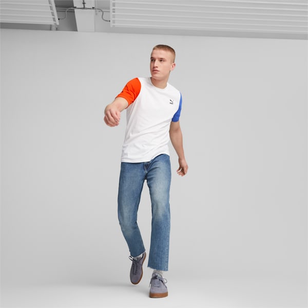 Classics Block Regular Fit Mens T-Shirt, PUMA White-Royal Sapphire, extralarge-IND
