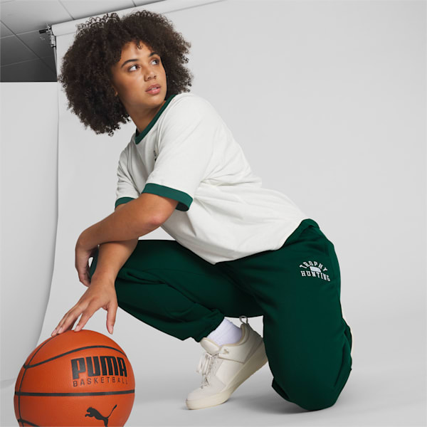 Pants de básquetbol para mujer PUMA x TROPHY HUNTING, Malachite, extralarge