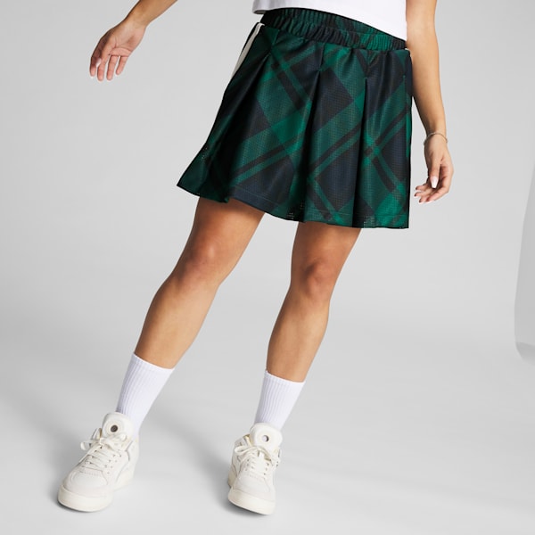 PUMA x TROPHY HUNTING Women's Basketball Skirt, Malachite-AOP, extralarge