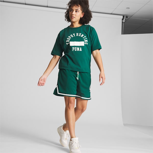 Shorts de básquetbol para mujer PUMA x TROPHY HUNTING, Malachite, extralarge